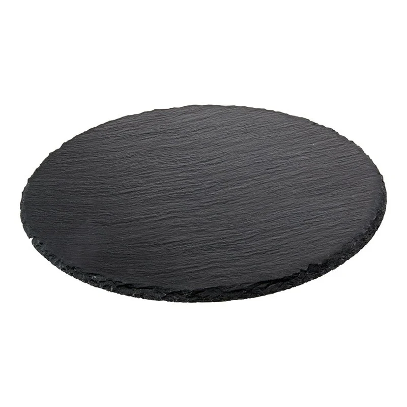 26 cm - Piatto Vassoio Rotondo In Ardesia - Set 6 Pz