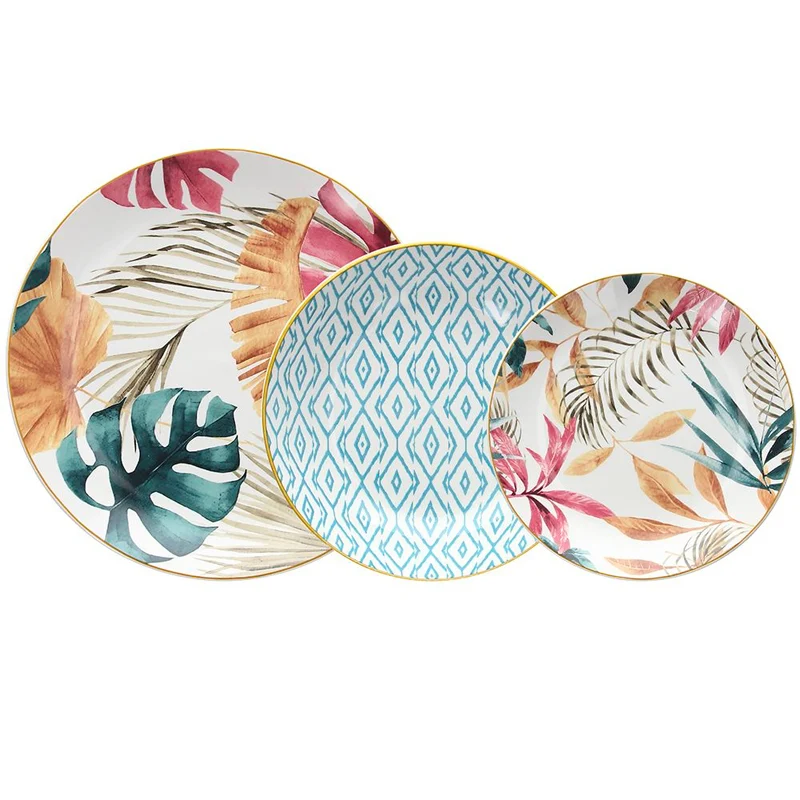 Madison Tropical Rosé Servizio Piatti In Porcellana - Set 18 Pz