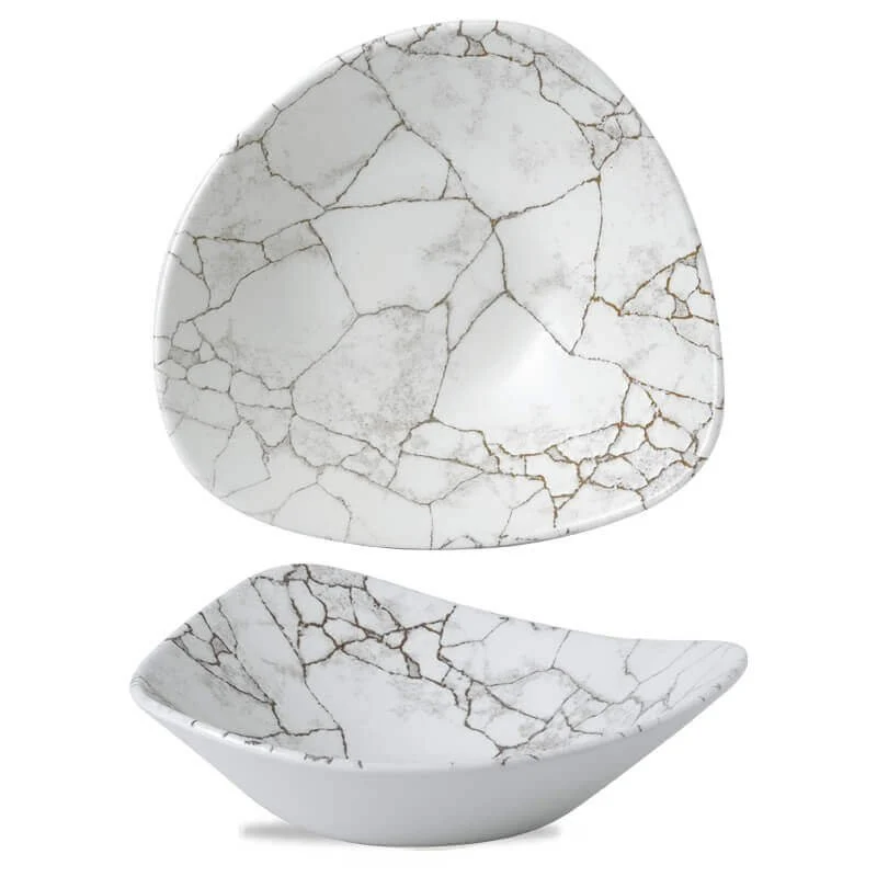 23.5x23.5 cm - Studio Prints Kintsugi Piatto Fondo Triangolare In Porcellana Vetrificata