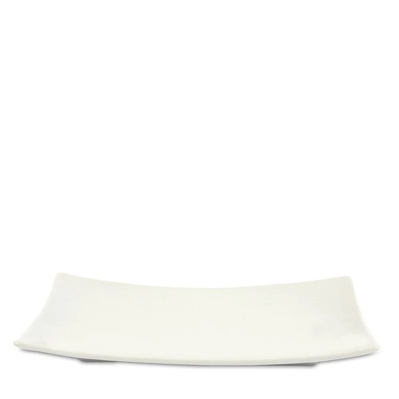 35x25 cm - Justwhite Piatto Presentazione Rettangolare In Porcellana - Set 3 Pz