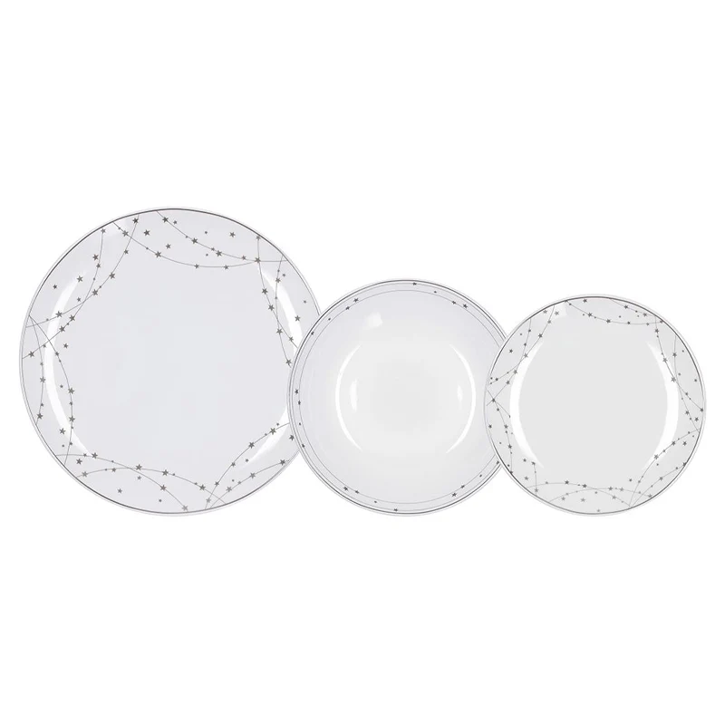 Madison Silverlight Servizio Piatti In Porcellana - Set 18 Pz