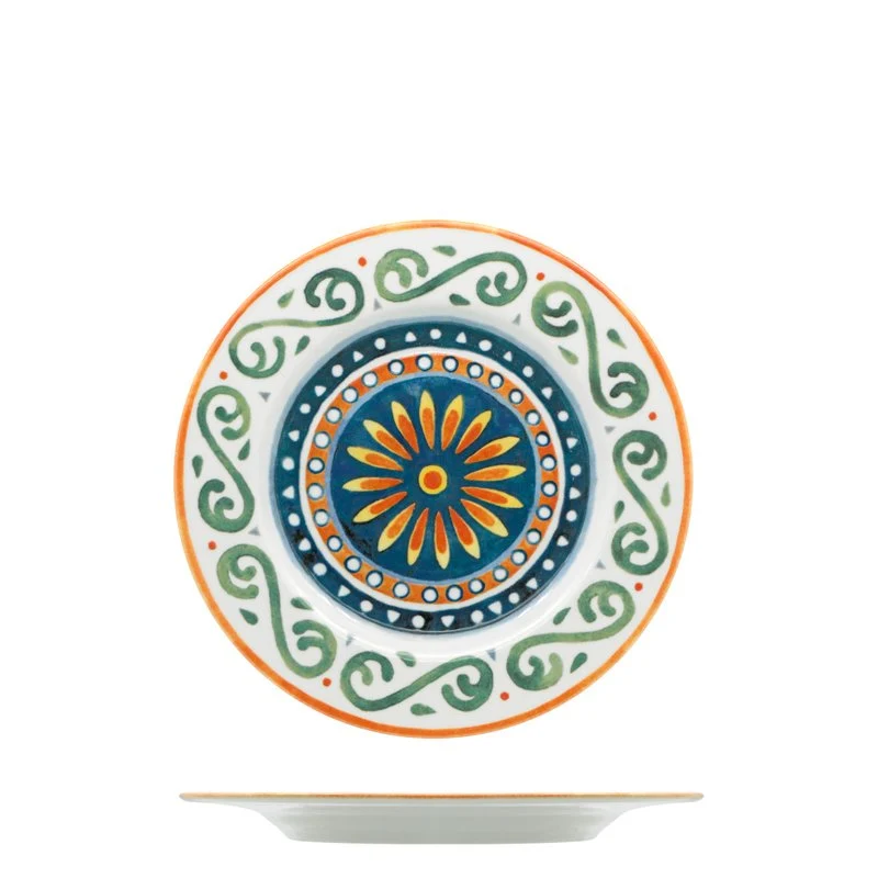 21 cm - Capri Piatto Frutta Dessert In Porcellana - Set 12 Pz