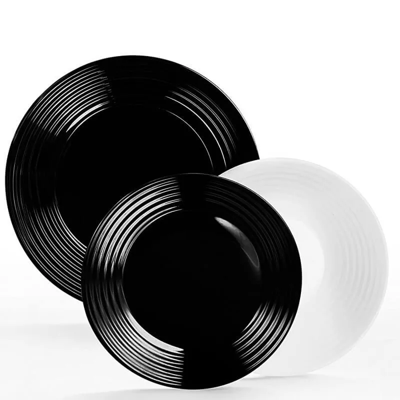 Harena Servizio Piatti In Vetro Opale - Set 18 Pz