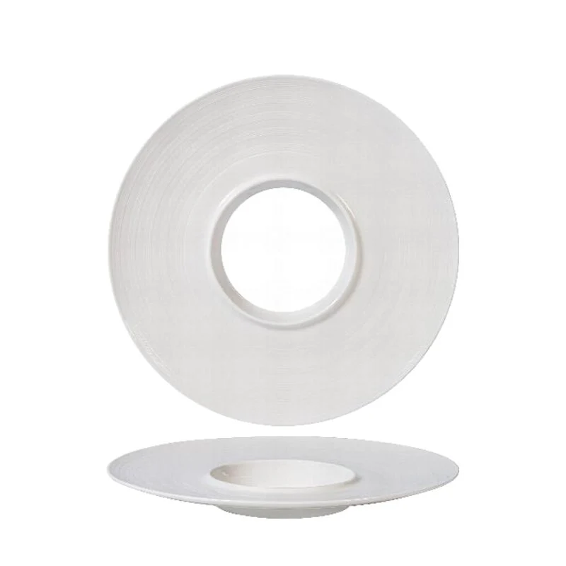 31.2 cm - Magnesium Plain Ring Piatto Presentazione Rotondo In Porcellana - Set 2 Pz