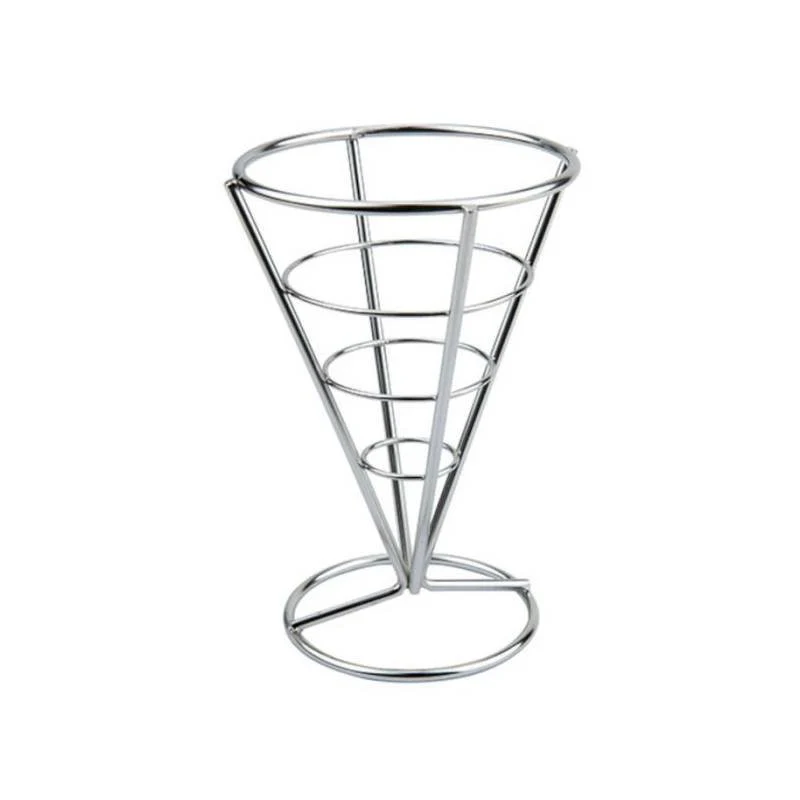 10 cm - Mini Cestello Porta Snack Conico In Acciaio Inox 18/10