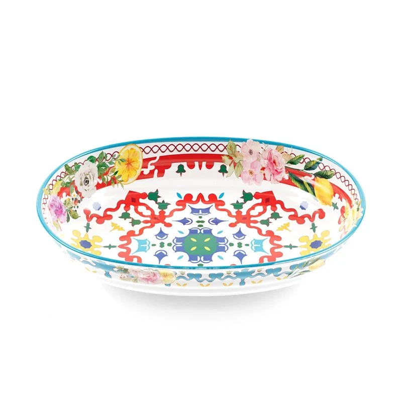 32.5x23 cm - Flower & Lemon Coppa In Melamina - Set 2 Pz