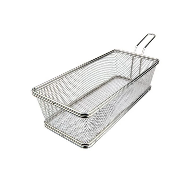 21x11 cm - Mini Cestello Porta Snack Rettangolare In Acciaio Inox 18/10