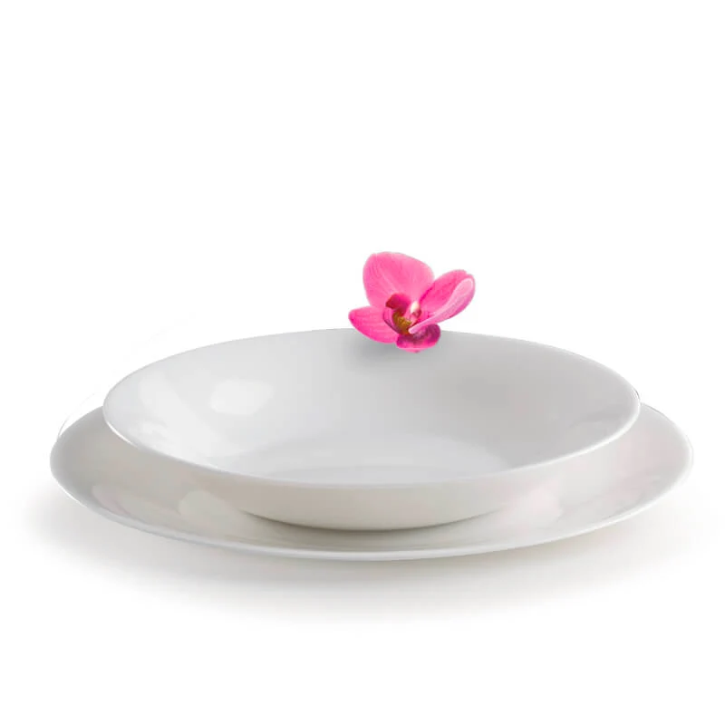 White Moon Servizio Piatti In Vetro Opale - Set 12 Pz