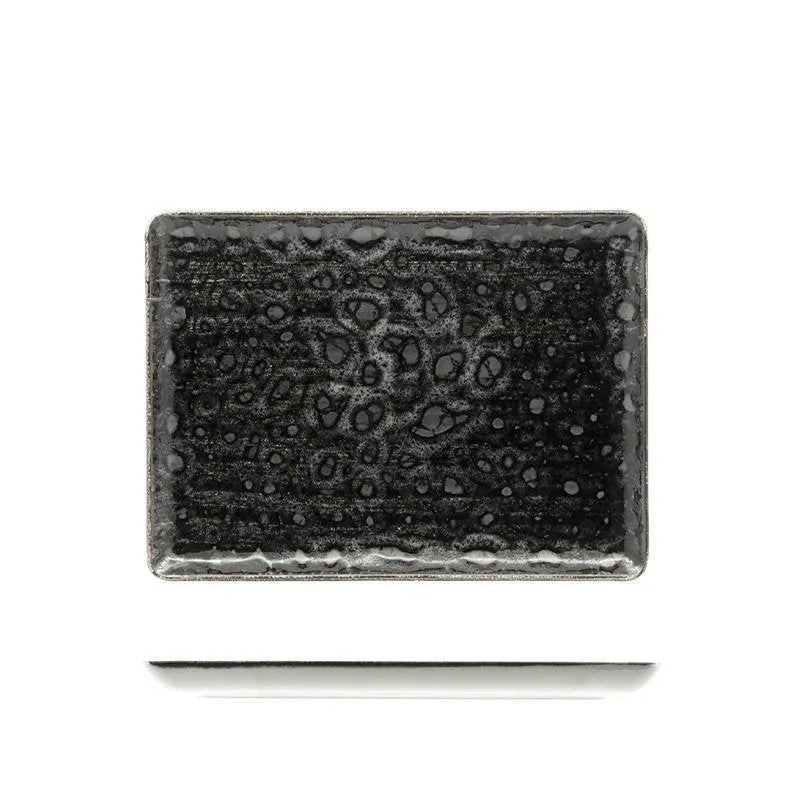 30 cm - Matheria Black Piatto Vassoio Rettangolare In Porcellana