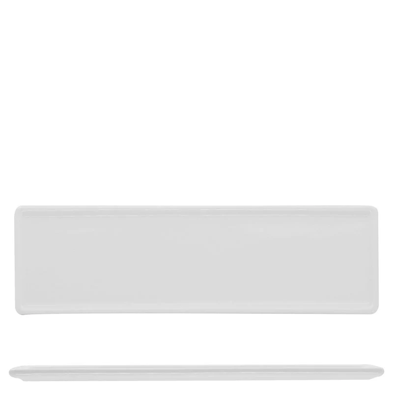 35.2x8.2 cm - Justwhite Piatto Vassoio Rettangolare In Porcellana - Set 6 Pz