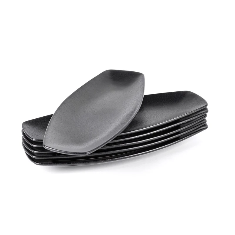 29.5x12.5 cm - Jap Piatto Vassoio Rettangolare In Stoneware - Set 6 Pz