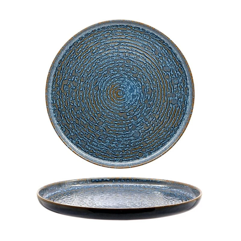 33 cm - Okeanos Piatto Piano In Stoneware - Set 4 Pz