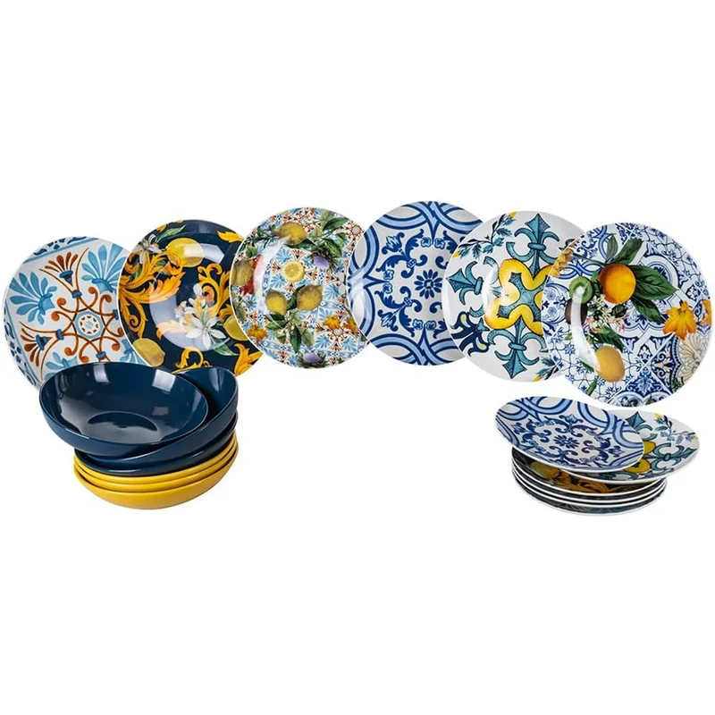 Italian Beauty Servizio Piatti In Stoneware - Set 18 Pz