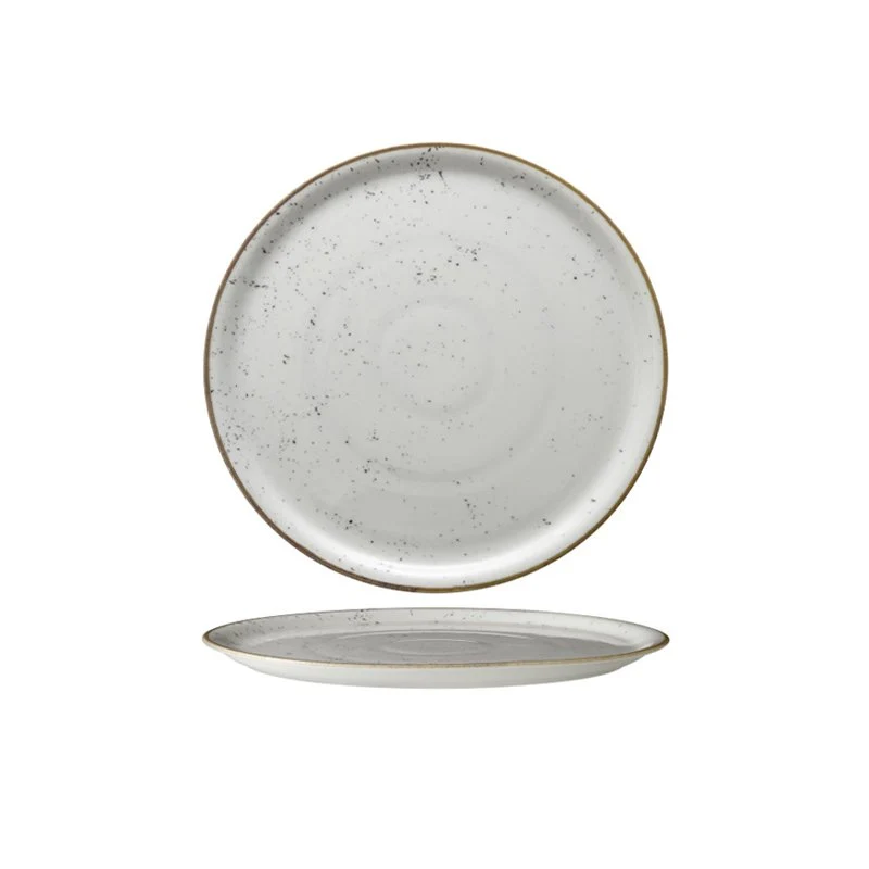 33 cm - Stains Piatto Pizza In Porcellana - Set 6 Pz