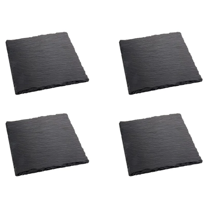 10x10 cm - Sottobicchieri In Ardesia - Set 4 Pz
