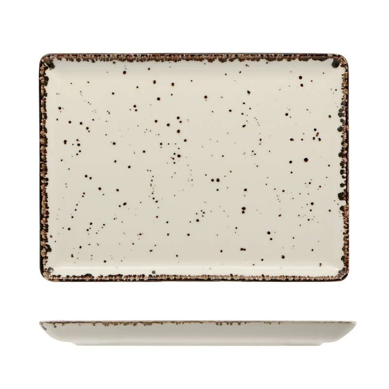 30x20 cm - Cromya Cream Piatto Vassoio Rettangolare In Porcellana