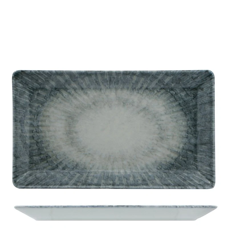 26x15 cm - Space Piatto Vassoio Rettangolare In Porcellana - Set 10 Pz
