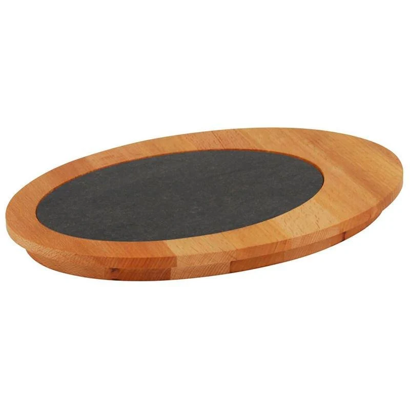 30 cm - Tableware, Buffet & Display Piatto In Ghisa Con Supporto In Legno