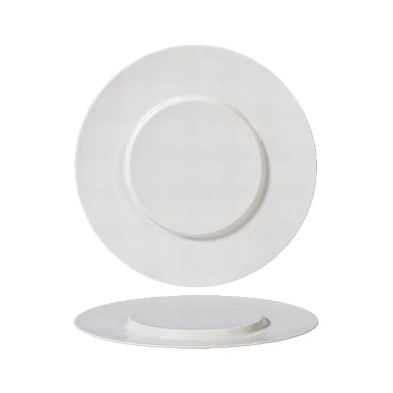 30.6 cm - Magnesium Podium Piatto Presentazione Rotondo In Porcellana - Set 2 Pz