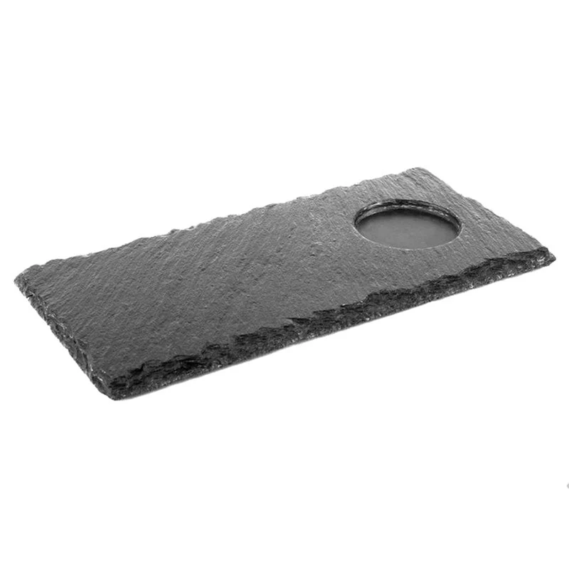 25x12 cm - Piatto Vassoio Con Inserto In Ardesia