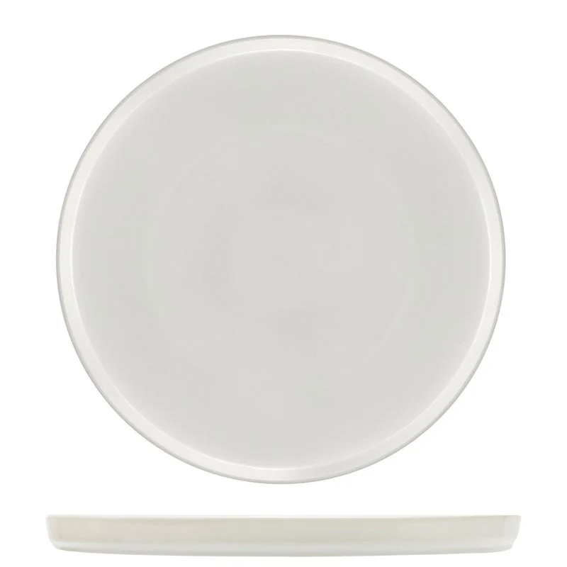 25.7 cm - Justwhite Piatto Piano In Porcellana - Set 3 Pz