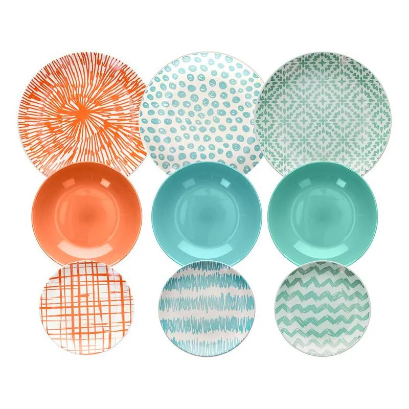 Louise Agua Servizio Piatti In Ceramica - Set 18 Pz