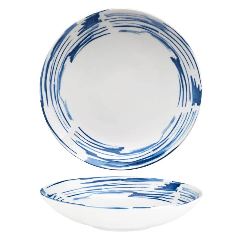 25 cm - Seaside Piatto Fondo In Porcellana - Set 6 Pz