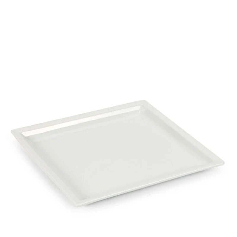 26.5x26.5 cm - Justwhite Piatto Piano In Porcellana - Set 4 Pz