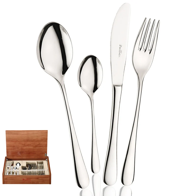 Hotel Servizio Posate In Acciaio Inox - Set 24 Pz