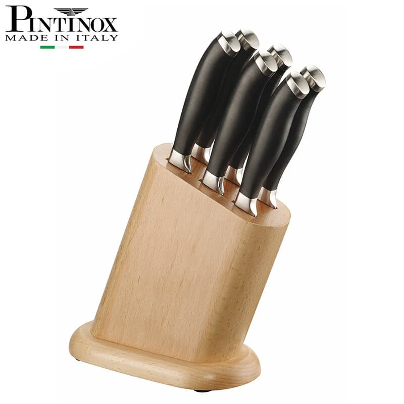 Professionali Coltelli Con Ceppo In Acciaio Inox - Set 6 Pz