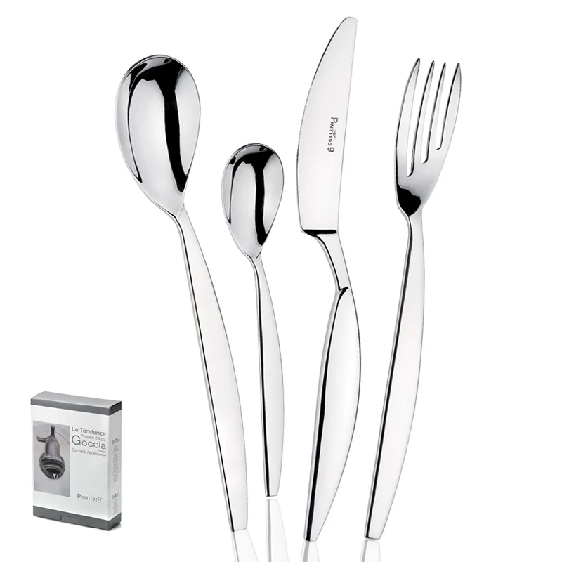 Goccia Servizio Posate In Acciaio Inox Forgiato - Set 24 Pz