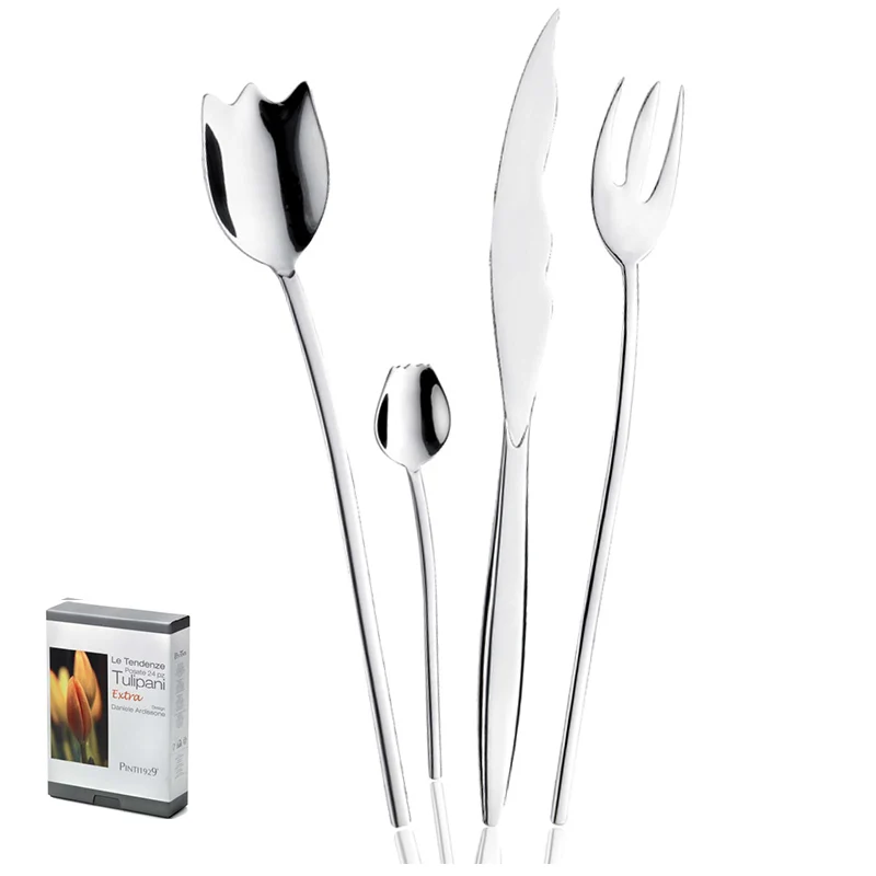 Tulipani Extra Servizio Posate In Acciaio Inox - Set 24 Pz