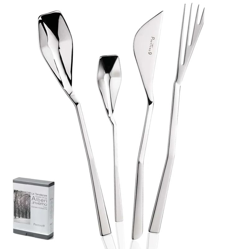 Alberi D'Inverno Servizio Posate In Acciaio Inox - Set 24 Pz