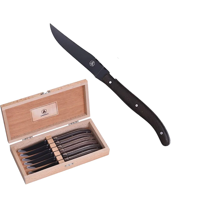 Coltello Bistecca In Acciaio Inox - Wengè - Set 6 Pz