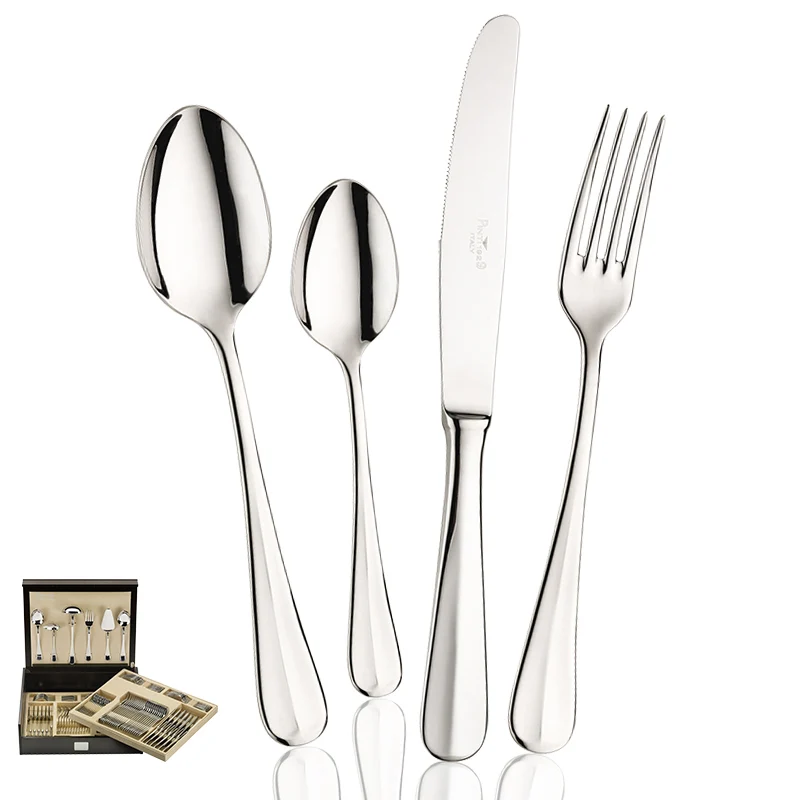 Baguette Servizio Posate In Acciaio Inox - Set 126 Pz