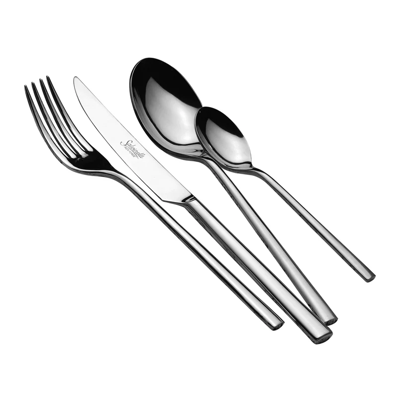 250 Servizio Posate In Acciaio Inox - Set 24 Pz
