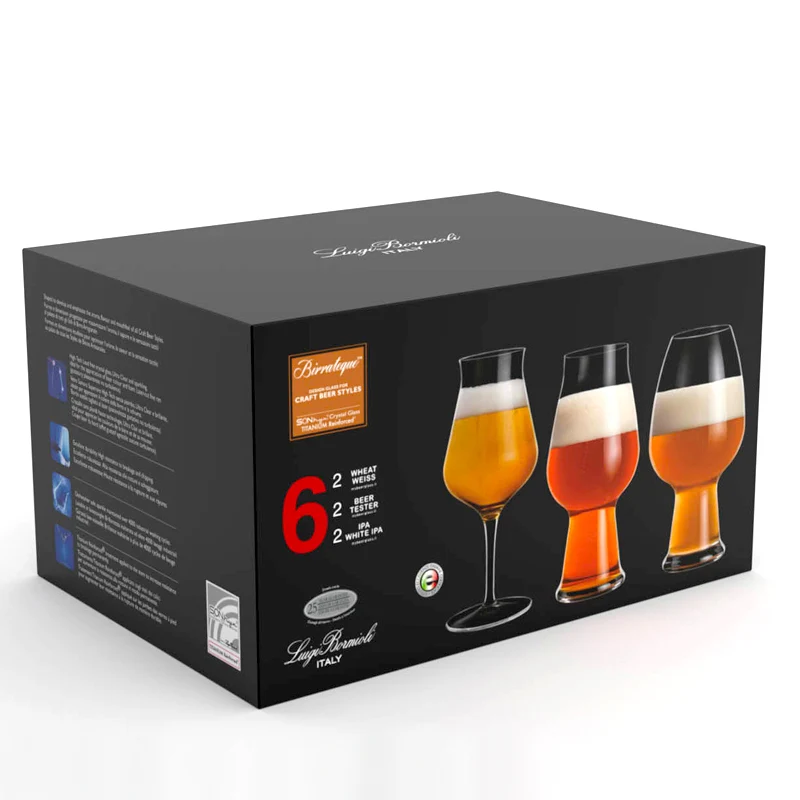 Birrateque Bicchiere Birra in Vetro - Set 6 Pezzi
