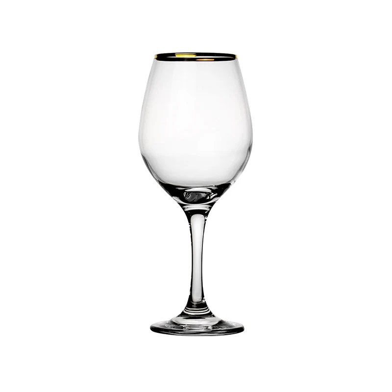 47 cl - Golden Touch Calice Vino Rosso Bordo Dorato in Vetro - Set 6 Pezzi