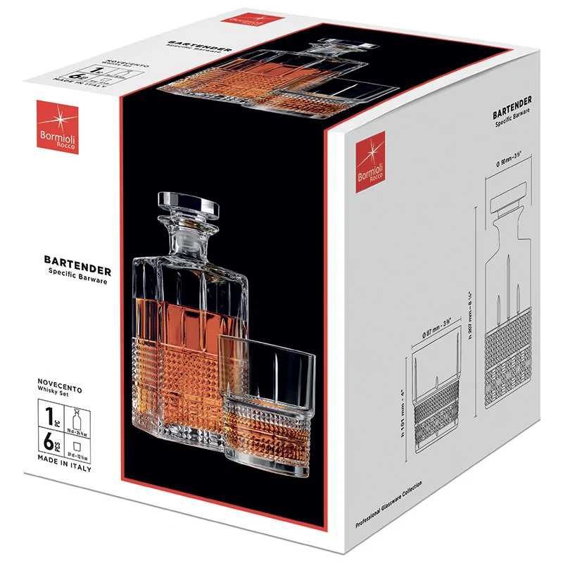 Bartender Set Whisky in Vetro - Set 7 Pezzi