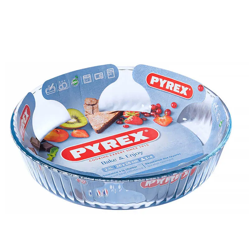 26 cm - Cook & Freeze Tortiera Rotondo in Vetro Borosilicato