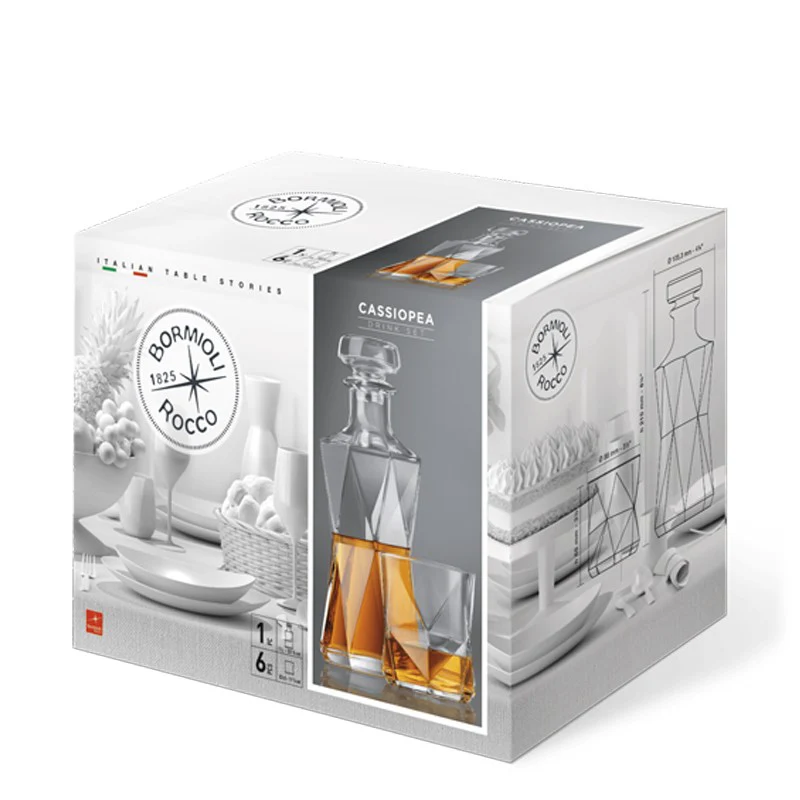 Cassiopea Set Whisky in Vetro - Set 7 Pezzi