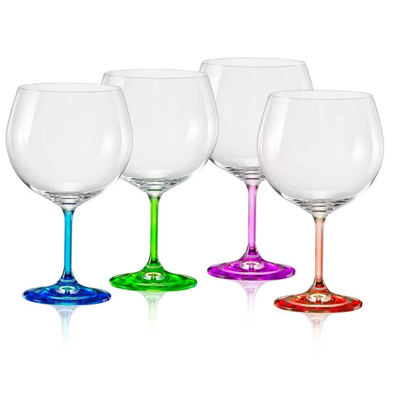 82 cl - Rainbow Calice Gin Tonic in Vetro - Set 4 Pezzi