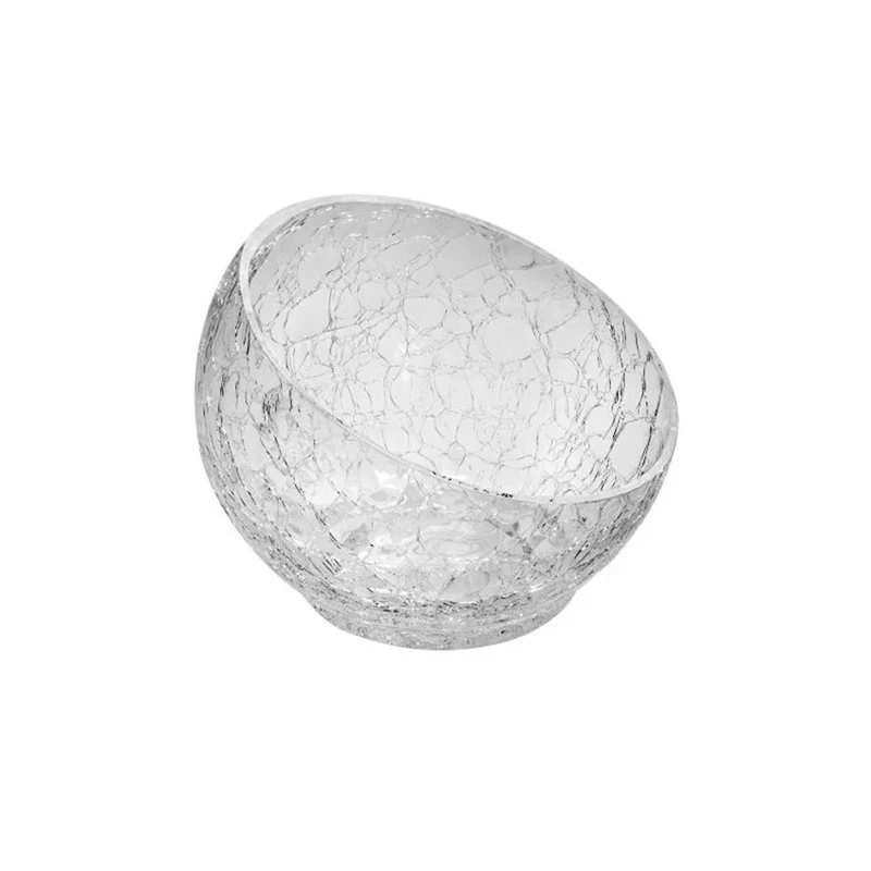 15 cm - Crackle Coppa Inclinata satinata in Vetro - Set 4 Pezzi