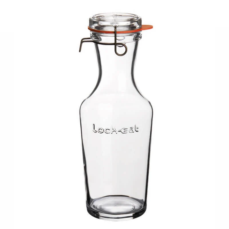 1 Litro - Lock Eat Caraffa in Vetro - Set 6 Pezzi