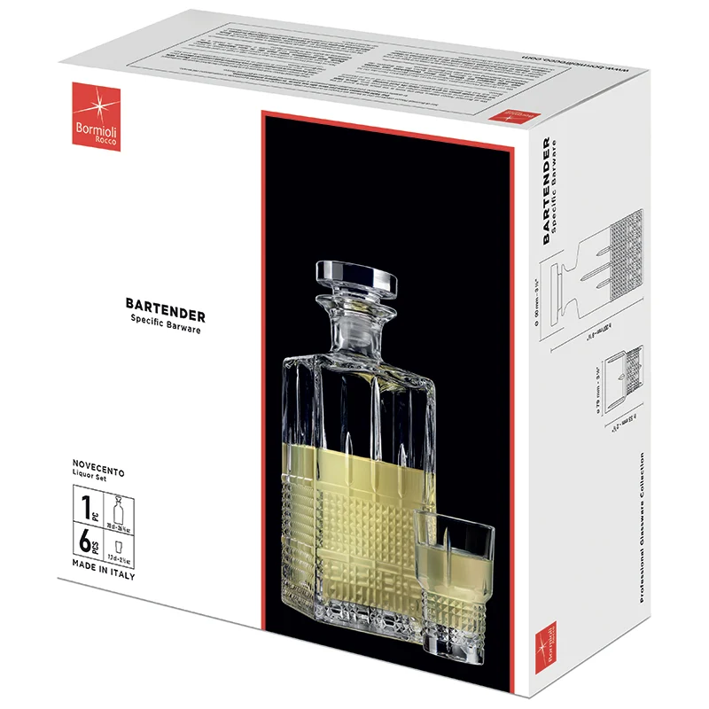 Bartender Set Liquore in Vetro - Set 7 Pezzi
