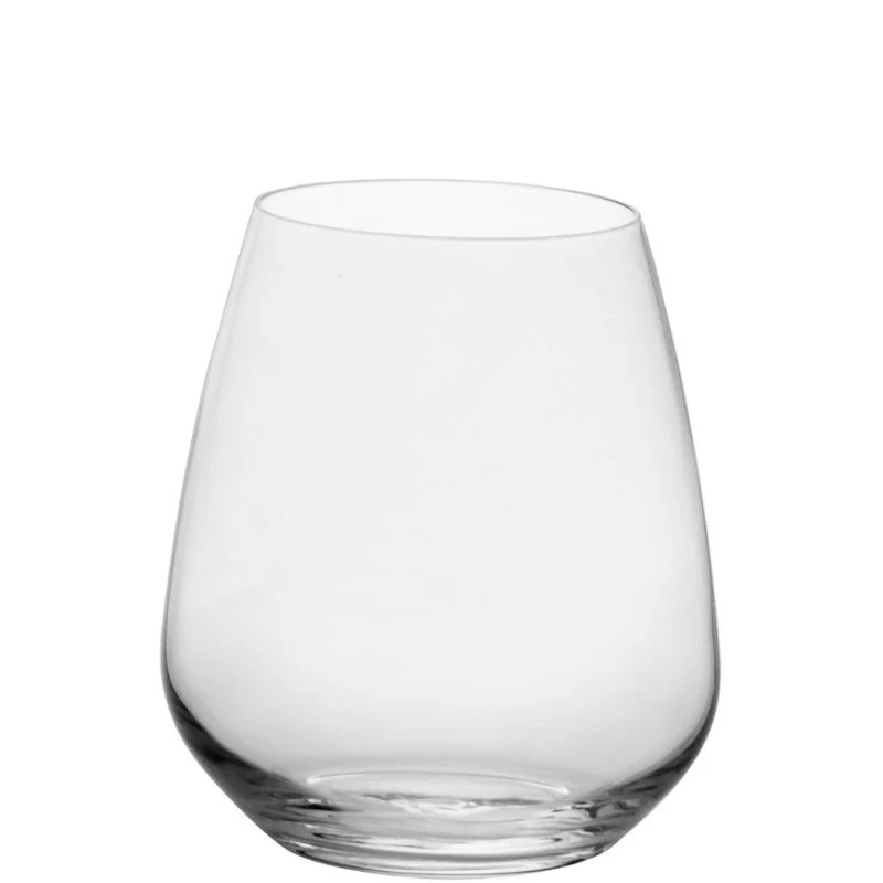 67 cl - Crescendo Stemless Bicchiere Vino Rosso in Vetro - Set 4 Pezzi