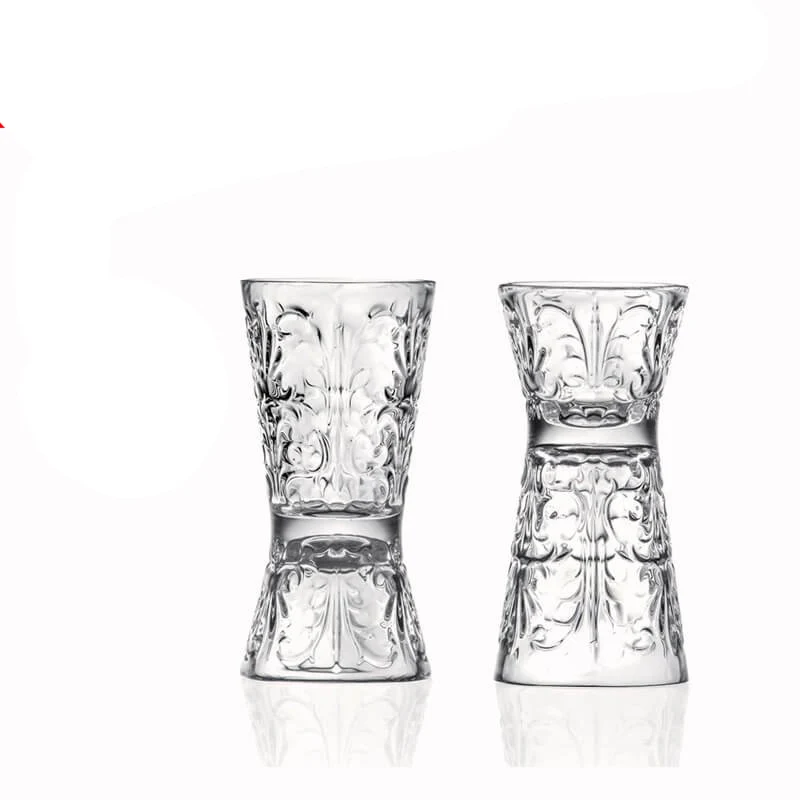 3-6 cl - Tattoo Jiggers e Dosatori Per Cocktail in Vetro - Set 6 Pezzi