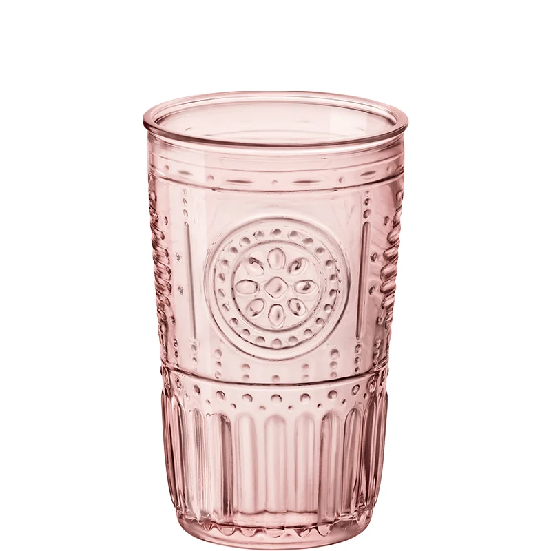 47.5 cl - Romantic Bicchiere Bibita in Vetro Temperato - Set 4 Pezzi