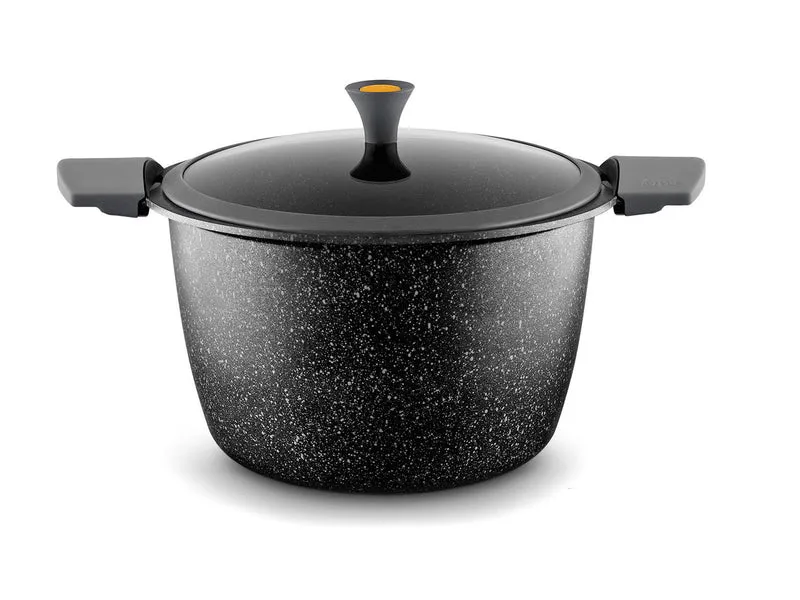 CASTEY Alu Guss Gemüsetopf VULCANO 22 cm mit Silikongriffen 4,5 L