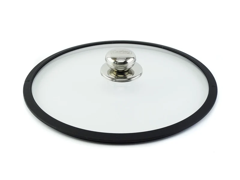 CASTEY Glasdeckel 28 cm mit Silikonring hitzebeständig bis 220°C ofenfest